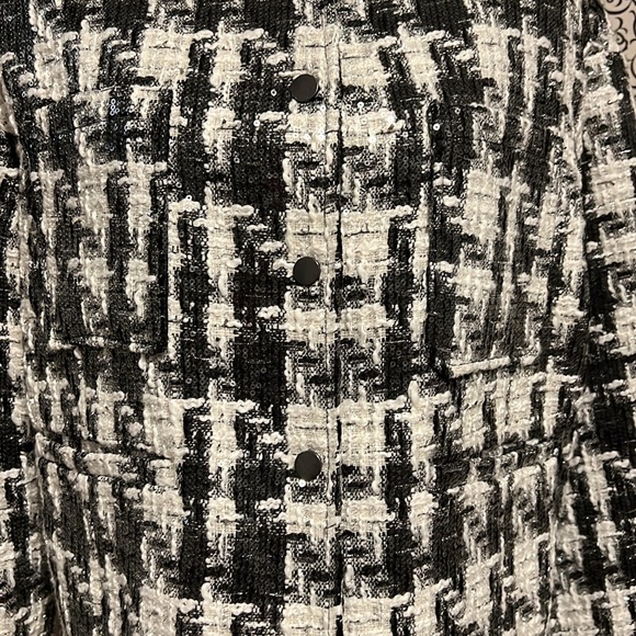 Dolce Cabo Black White Sequin Jacket Size Large - Picture 2 of 7